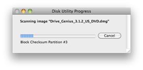 It will take several minutes to scan the DVD.dmg file, click ok when its finished.