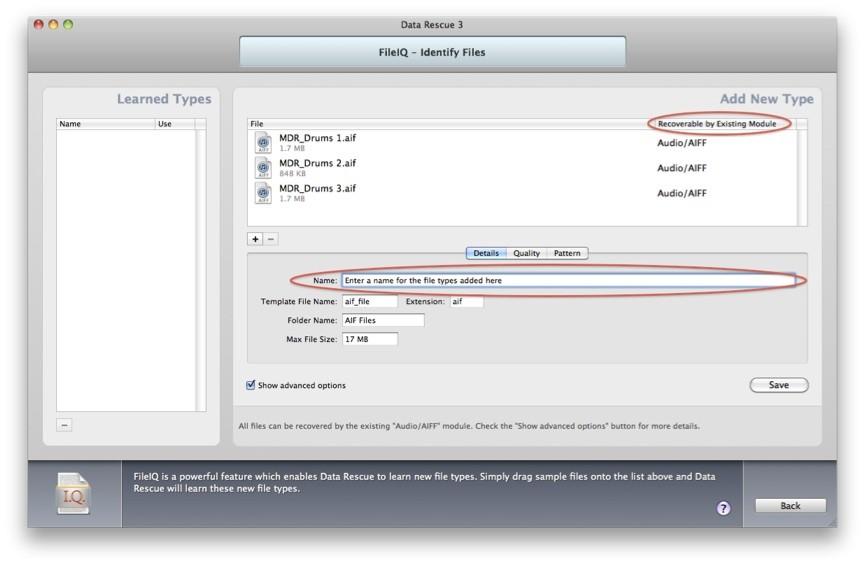 After you have added all your files label the file type and click the “save” button to finalize.