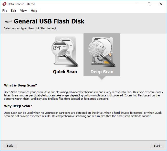 Data Rescue Windows Scan Type