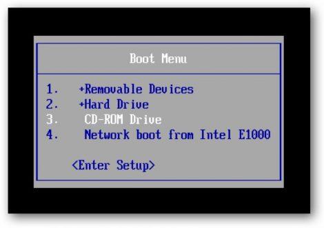 Accessing the boot menu.