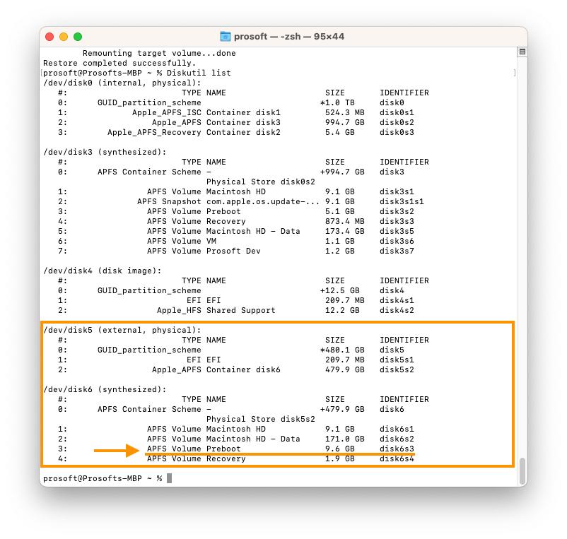 Showing Preboot on external drive